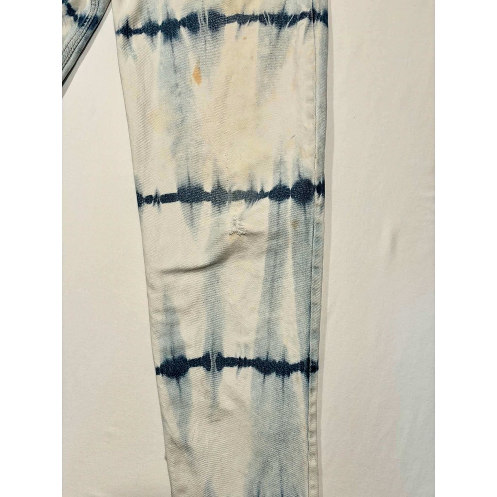 Vintage Levis SilverTab Loose Bleached Tie Dye Striped Jeans Men 30x34 90s Denim - Picture 11 of 16